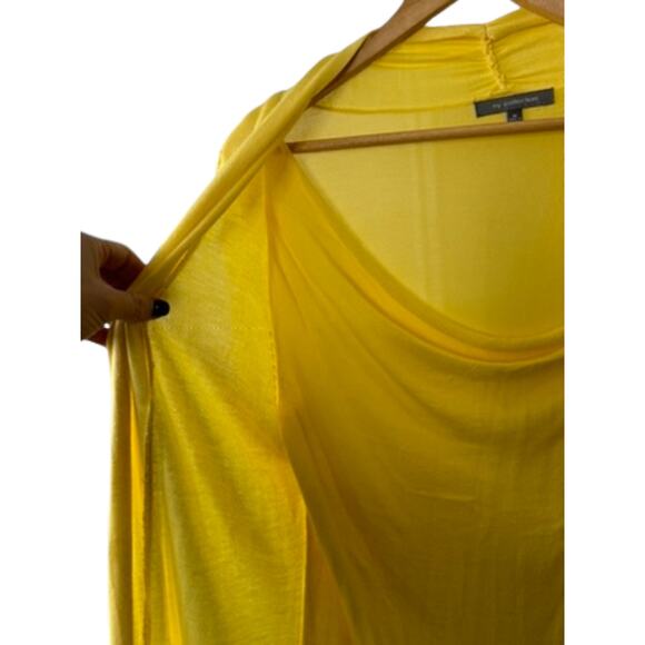 NY Collection Sunshine Yellow Lightweight Long Sleeve Cardigan w/ Attached Top M - Picture 8 of 9